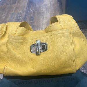 B. Makowsky Yellow Leather Satchel
